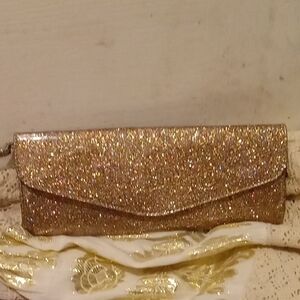 Elegant Gold Glitter Clutch